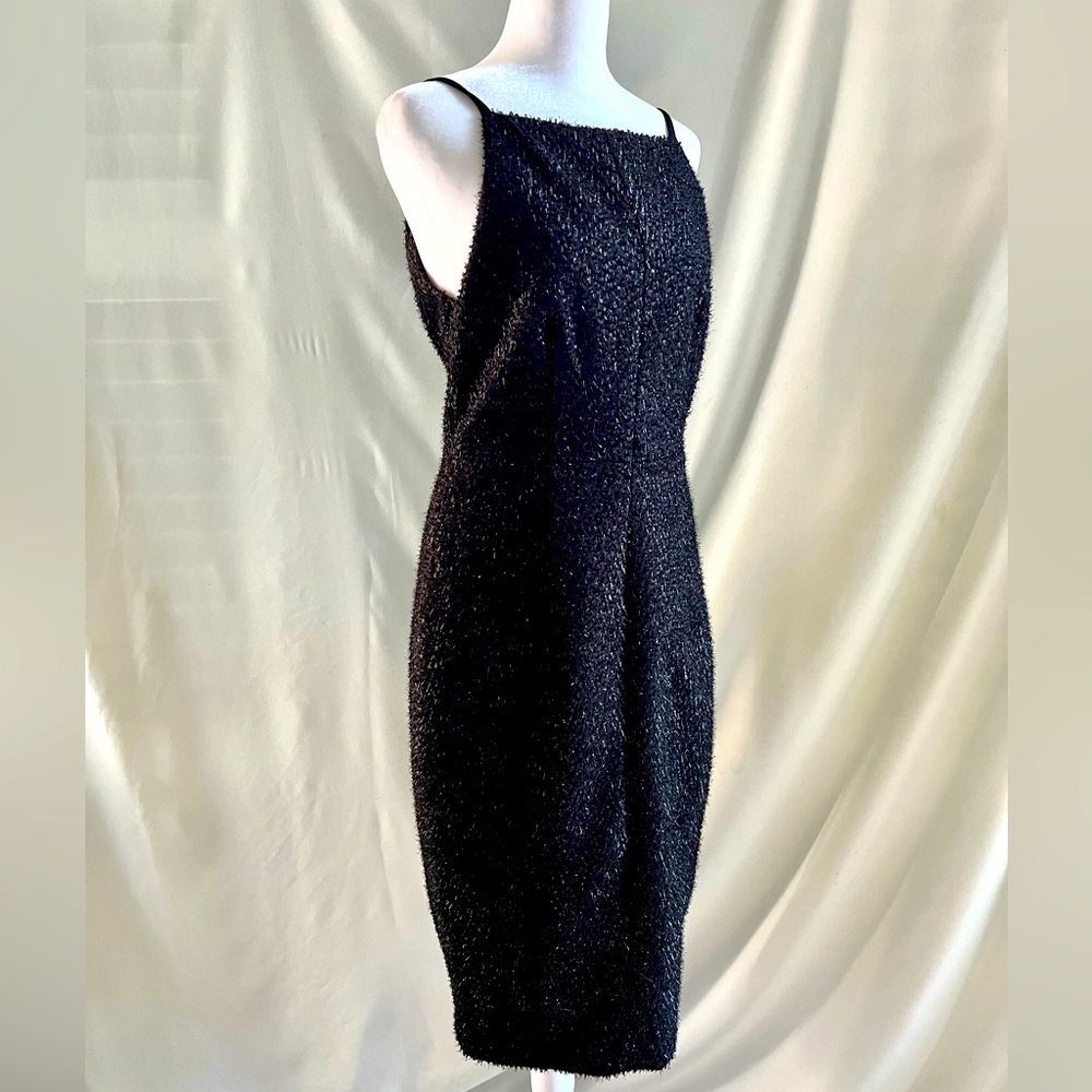 H&M Party Cocktail Black Fringe Spaghetti Strap Dress Size 10 EUC